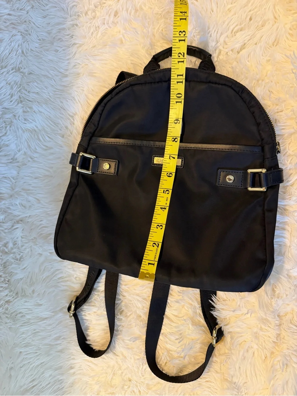 Calvin Klein Black Nylon Mini Backpack with Gold Hardware